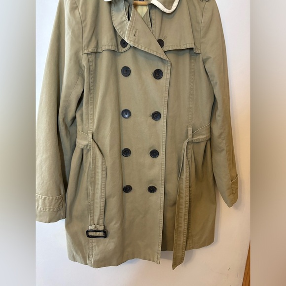 GAP Tan Khaki Double Breasted Essential Prep Trench Coat - Picture 11 of 13